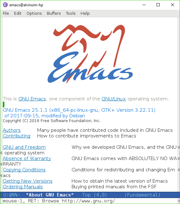 Finally emacs running with no errors